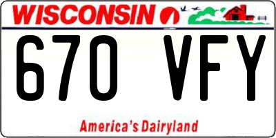 WI license plate 670VFY