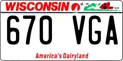 WI license plate 670VGA