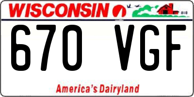 WI license plate 670VGF