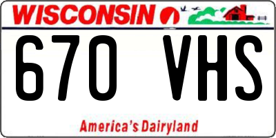 WI license plate 670VHS