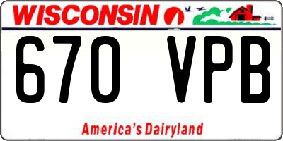 WI license plate 670VPB