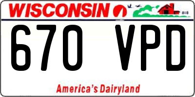 WI license plate 670VPD
