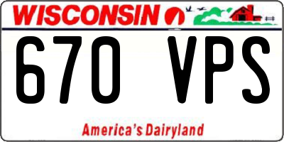 WI license plate 670VPS