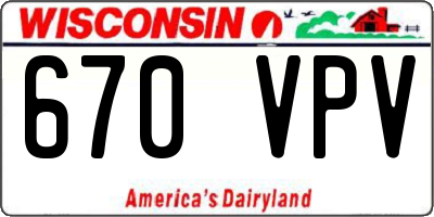 WI license plate 670VPV