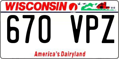 WI license plate 670VPZ