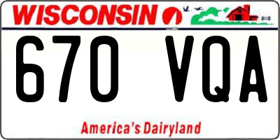 WI license plate 670VQA