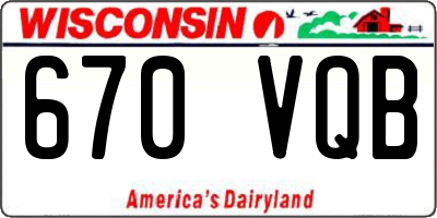 WI license plate 670VQB