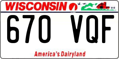 WI license plate 670VQF