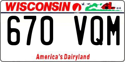 WI license plate 670VQM