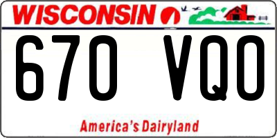 WI license plate 670VQO