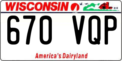 WI license plate 670VQP