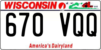 WI license plate 670VQQ