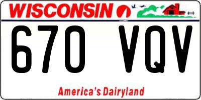 WI license plate 670VQV