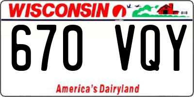 WI license plate 670VQY