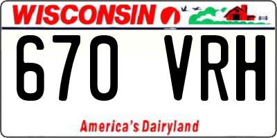 WI license plate 670VRH