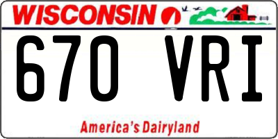WI license plate 670VRI