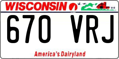 WI license plate 670VRJ