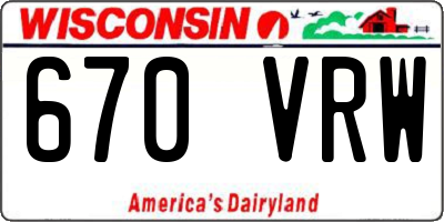 WI license plate 670VRW