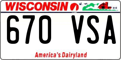 WI license plate 670VSA