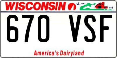 WI license plate 670VSF