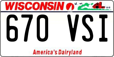 WI license plate 670VSI