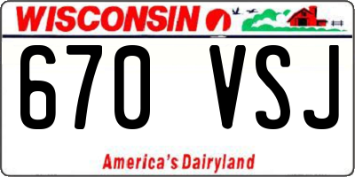 WI license plate 670VSJ