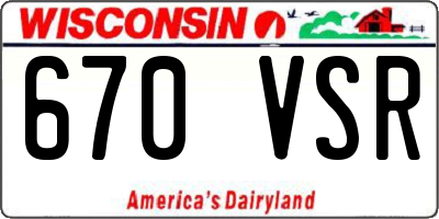 WI license plate 670VSR