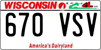 WI license plate 670VSV