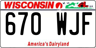 WI license plate 670WJF