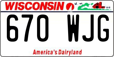 WI license plate 670WJG