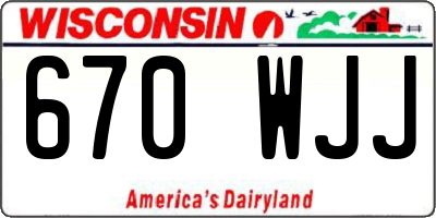 WI license plate 670WJJ