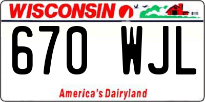 WI license plate 670WJL