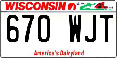 WI license plate 670WJT