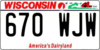 WI license plate 670WJW