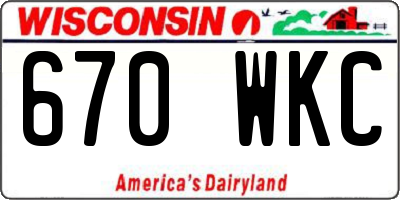 WI license plate 670WKC