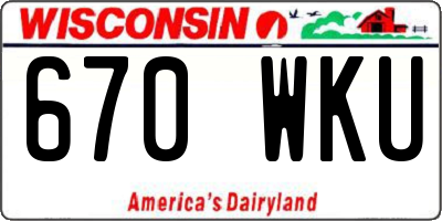 WI license plate 670WKU