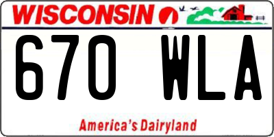 WI license plate 670WLA