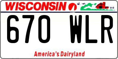 WI license plate 670WLR