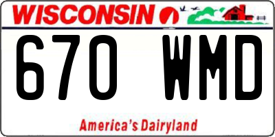 WI license plate 670WMD