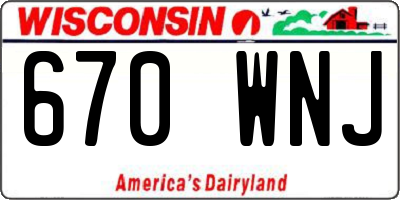 WI license plate 670WNJ