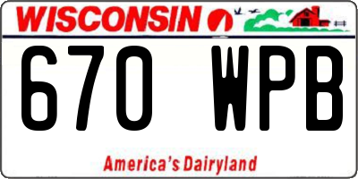 WI license plate 670WPB