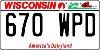 WI license plate 670WPD