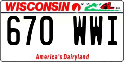 WI license plate 670WWI