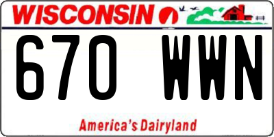 WI license plate 670WWN