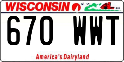 WI license plate 670WWT
