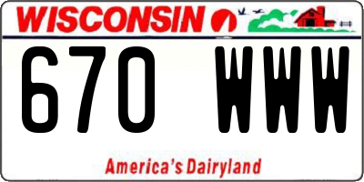 WI license plate 670WWW