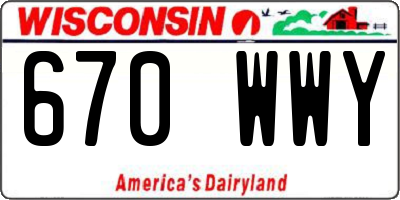 WI license plate 670WWY