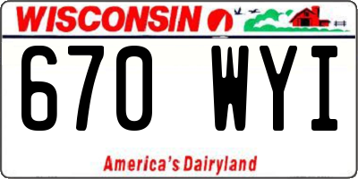 WI license plate 670WYI
