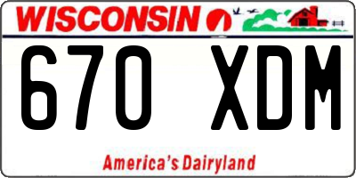 WI license plate 670XDM