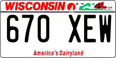 WI license plate 670XEW